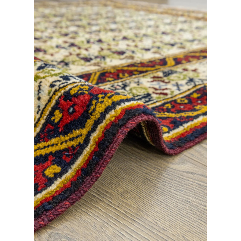 Tapis brun en laine unique de style années 1980 de 4 pi 7 po x 6 pi 9 po Karapinaire