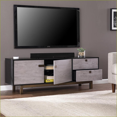TV Furniture Enderly Media Console with Storage | Light Gray MDF | Fits 60-69 Inch TVs