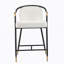Tabouret de comptoir de 26 po de hauteur avec cadre en métal (ensemble de 2) - Beige-1784902130
