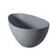 Baignoire de trempage autoportante à surface solide de 65 pouces en gris ciment, forme ovale, finition mate, style rétro de luxe industriel moderne pour salle de bain de surface, drain central,
