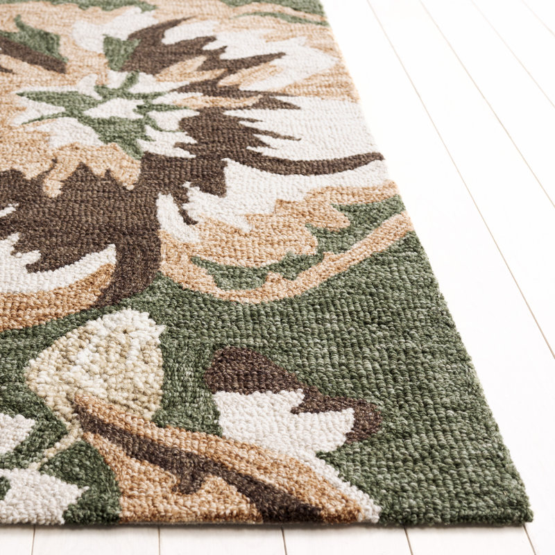 Jardin Hand Tufted Wool; Cotton Floral Indoor Rug, Rectangle 5' x 8'