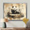 Gerino, famille de panda rétro dans la forêt I - art mural panda