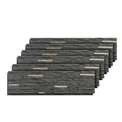 Faux Stone Wall Covering Panels for Interior and Exterior Decor Panels in Tarzan (6 pack)