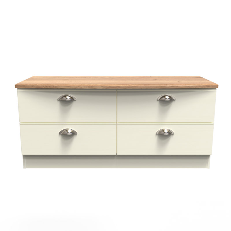 Fully Assembled Murier 4 Drawer Chest, Cream Ash/Riviera Oak