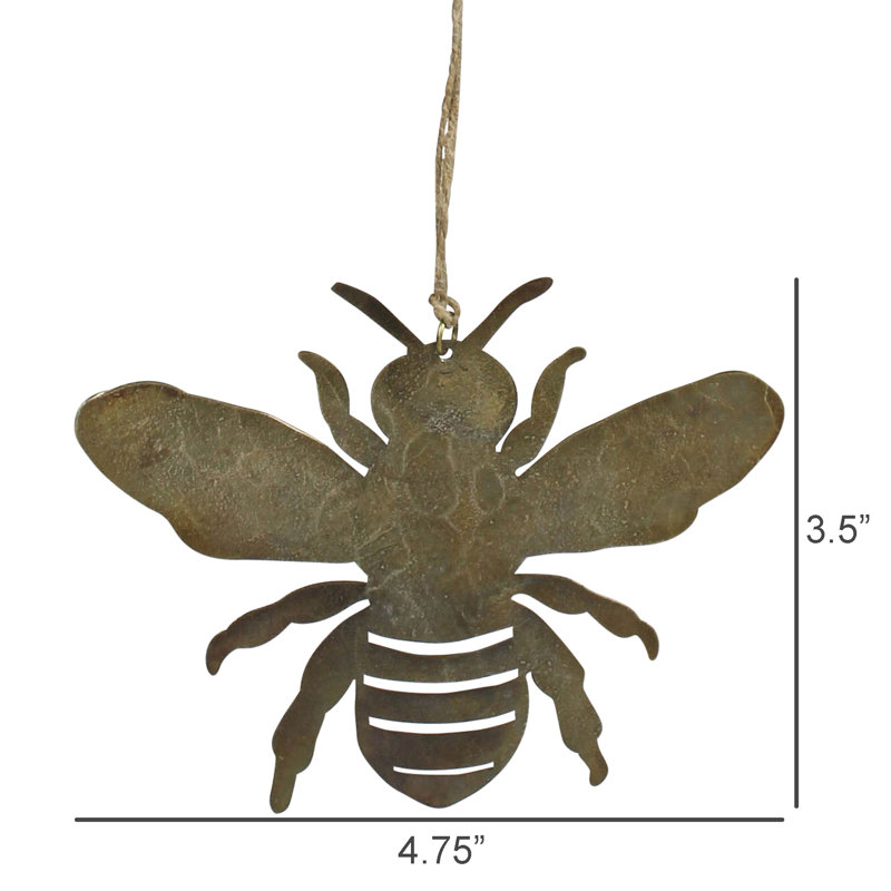 Ornement abeille, chaîne en jute or antique 4 po