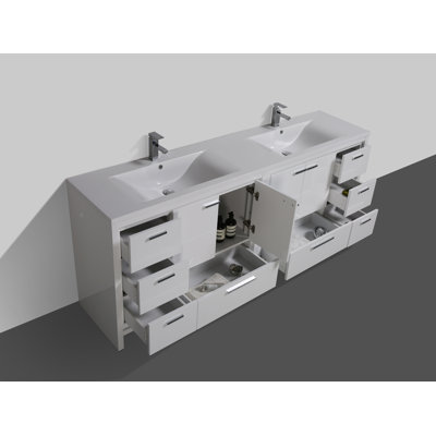 Malani 84 " Freestanding Standard Double Bathroom Vanity Base
