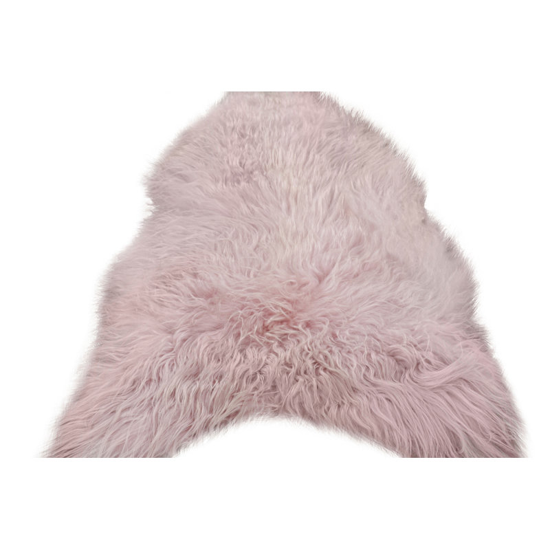 Rug & Kilim’S Sheepskin Single-Pelt Fur Rug In Dusk Pink