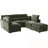 U-Shaped Sectional Sofa With Movable Ottoman, Two USB Ports And A Phone Holder-1263237426