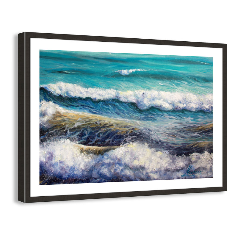 «Ocean Roll», reproduction encadrée, Expresso sombre, H 30 po x l 42 po x P 2 po