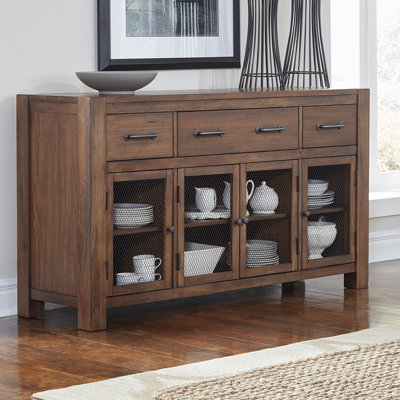 Trevion 61'' W Solid Mahogany 3-Drawer Sideboard