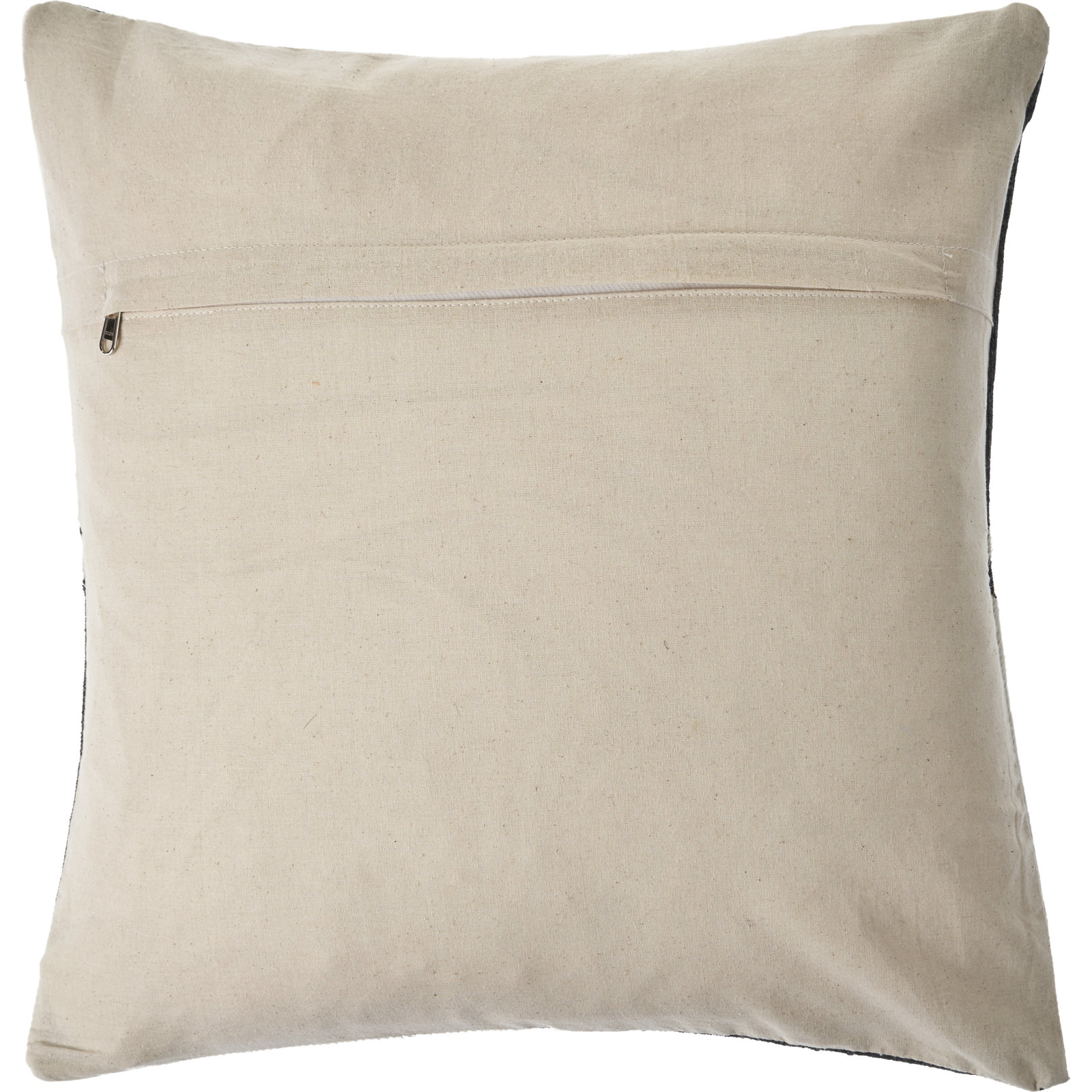 Thais 20" x 20" Wool Pillow Cover, Polyfill, Ivory & Black
