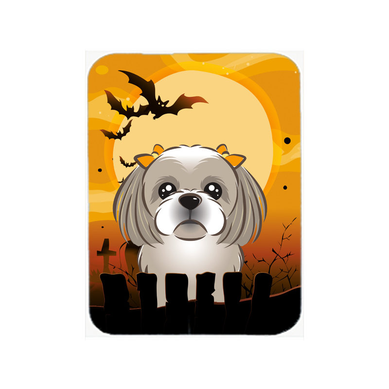 Planche à découper en verre EILA Shih Tzu, Argent gris