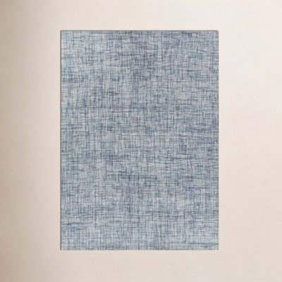 Aldred Blue Hand-Woven Abstract Wool Rug