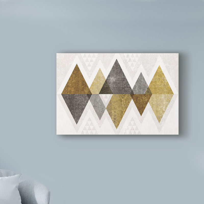 Art sur toile Guarani «Mod Triangles II Gold», H 12 po x l 19 po x P 2 po