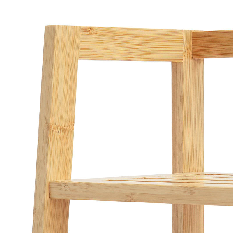 Bamboo Bookshelf 4 Tiers Bamboo Ladder Bookshelf Trapezoid Storage Rack