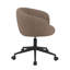 Chaise de coiffeuse pivotante avec roulettes Kaylee, dossier tonneau capitonné en tissu souple, rotation à 360 degrés-1463561363