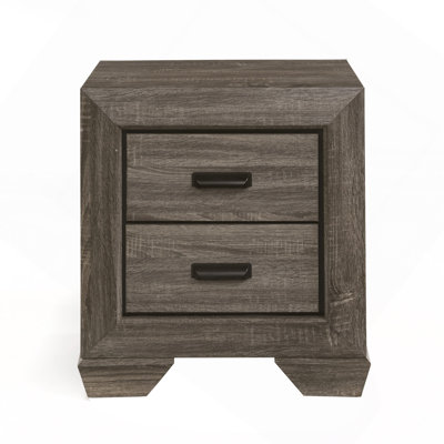 Weathered Grey Grain 2-Drawer Nightstand