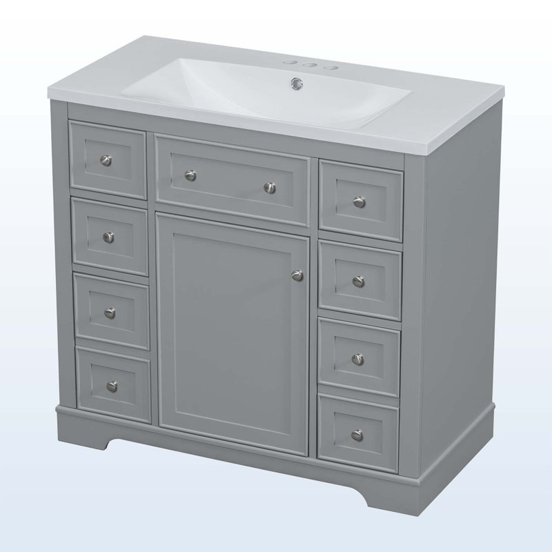 Rangement pour salle de bain Diain, Gris