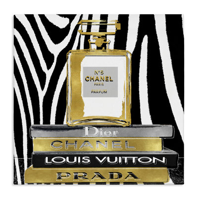 Glam Fragrance Fashion Book Stack Black Zebra Print