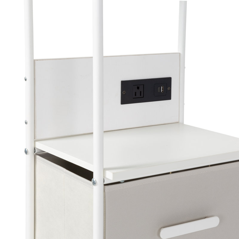 4-Drawer Storage Cart with USB and Outlet