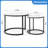 Modern Nesting Coffee Tables Set – Space-Saving Round Design with Marble Pattern & Black Metal Frame-1604891037