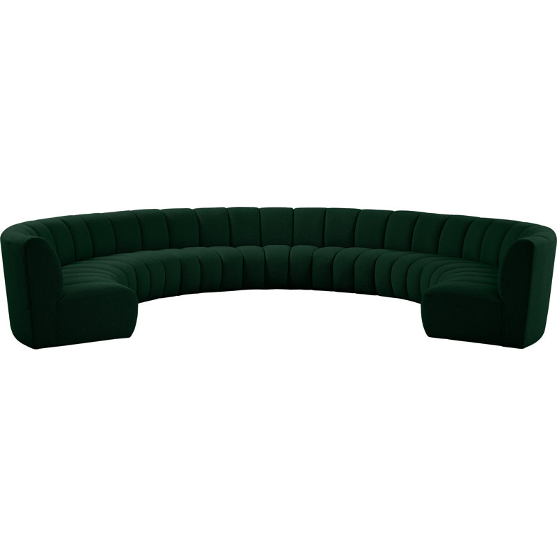 Canapé modulaire de coin Infinity de 183 po de largeur Infinity, Tissu bouclé vert