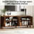 59.9"W Mid-Century Modern TV Stand With Charging Station And Adjustable Shelves, TV Console With 4 Rattan Storage Cabinets For TVs Up To 65"