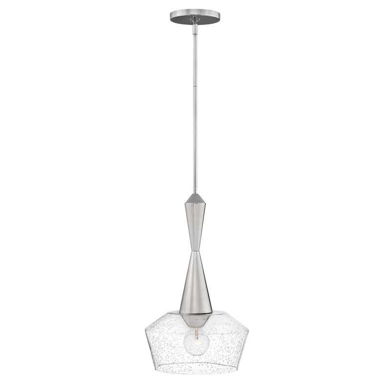 Bette Mid-Century Modern One Light Pendant, Small, Polished Nickel