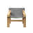 Dark Grey Mid - Century Oak Accent Chair, Wide , Detachable Cover, Linen Fabric, Solid Wood Frame, Good For Movie Watching And Washable, Design, Frame Living Room Party-148922156