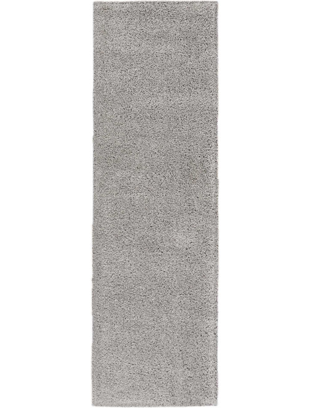 Tapis argenté à longs poils Sunny, Tapis de couloir 2 pi 2 po x 7 pi 6 po
