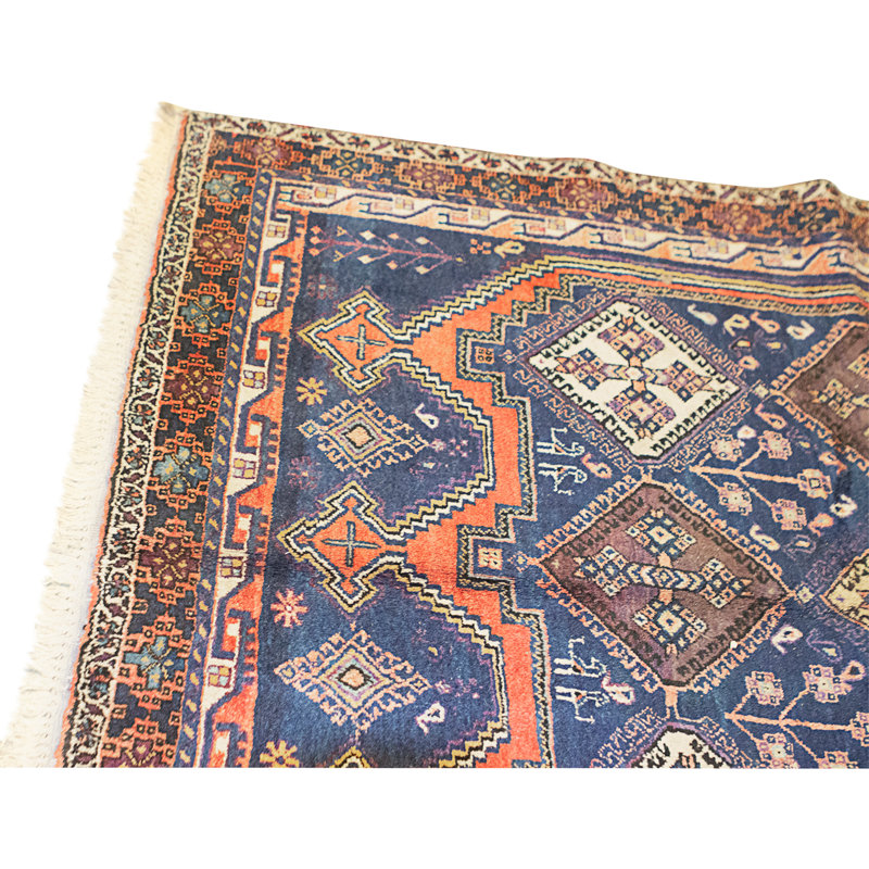 Hand Knotted Wool Area Rug in Red