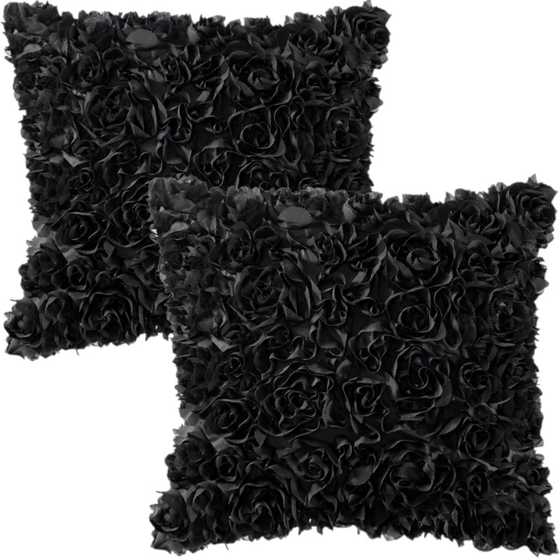 Microsuede Pillow Cover, Black, 18" x 18"
