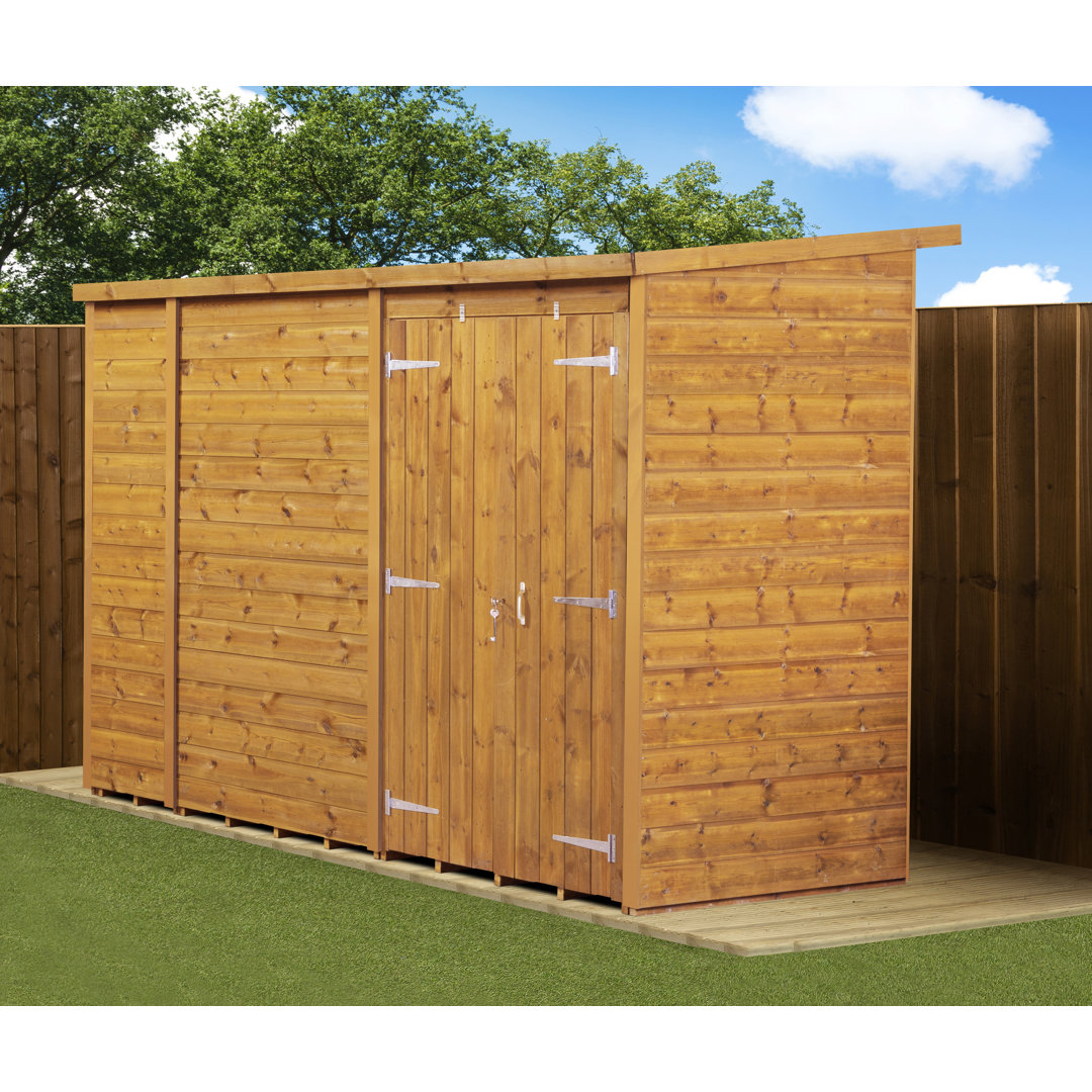 Modular Pent Garden Shed No Windows  Double Door