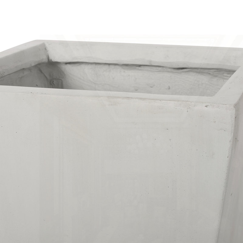 Petit pot à fleurs 13 po MGO, H 24,75 po x l 13 po x P 13 po, Blanc mat