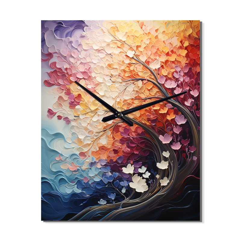 Beedon - Horloge murale arc-en-ciel moderne, Moyen