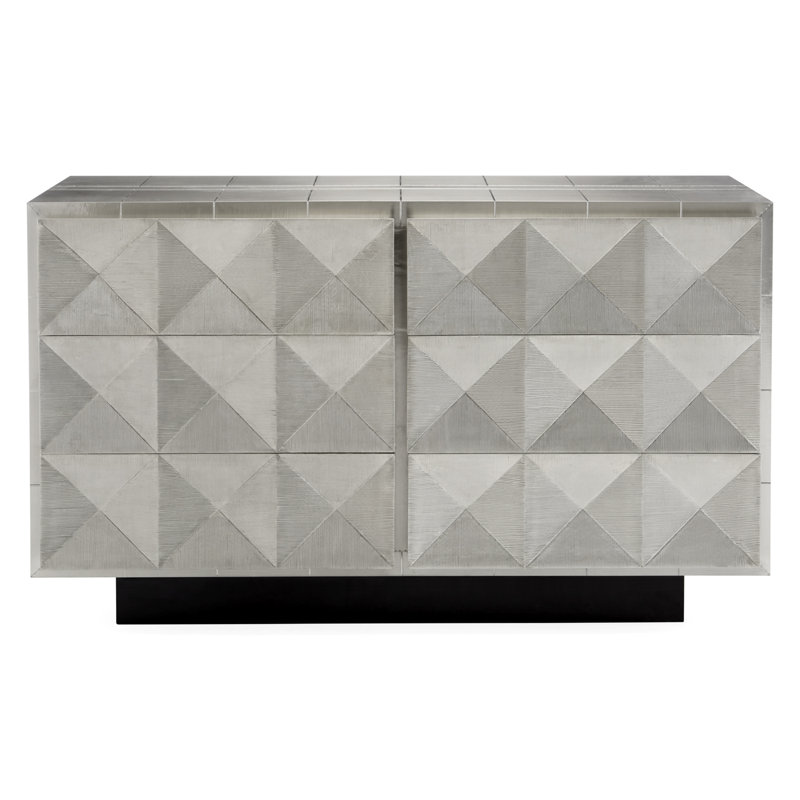 White Nickel-Plated Double Dresser with Soft Close Drawer