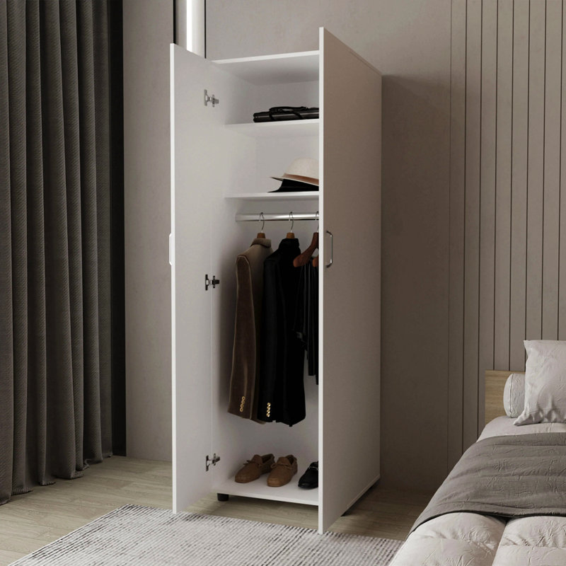 Armoire avec 2 portes et tringle