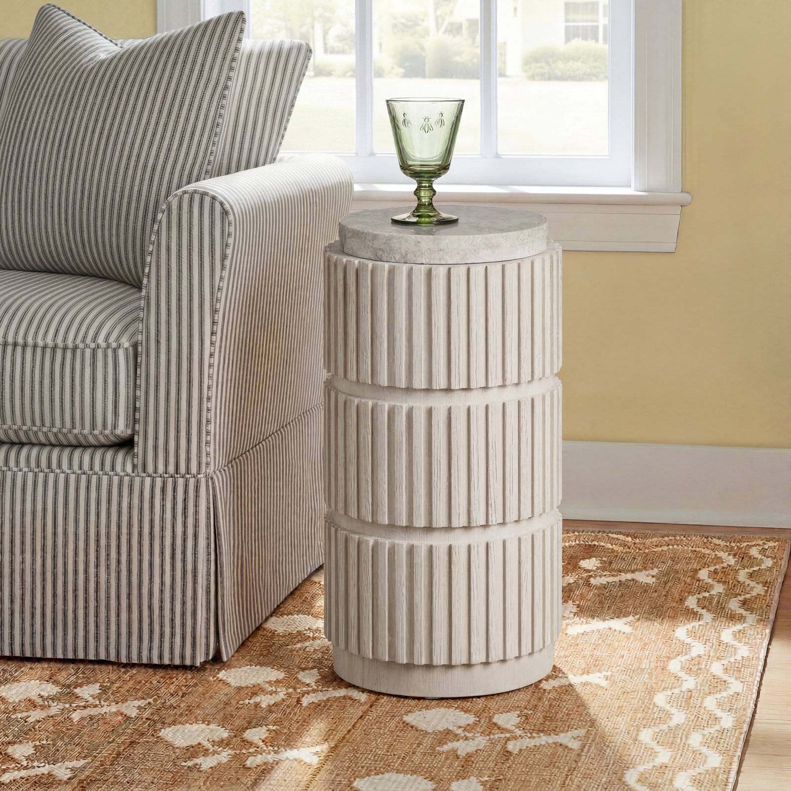 Greta 10" End Table, White Oak