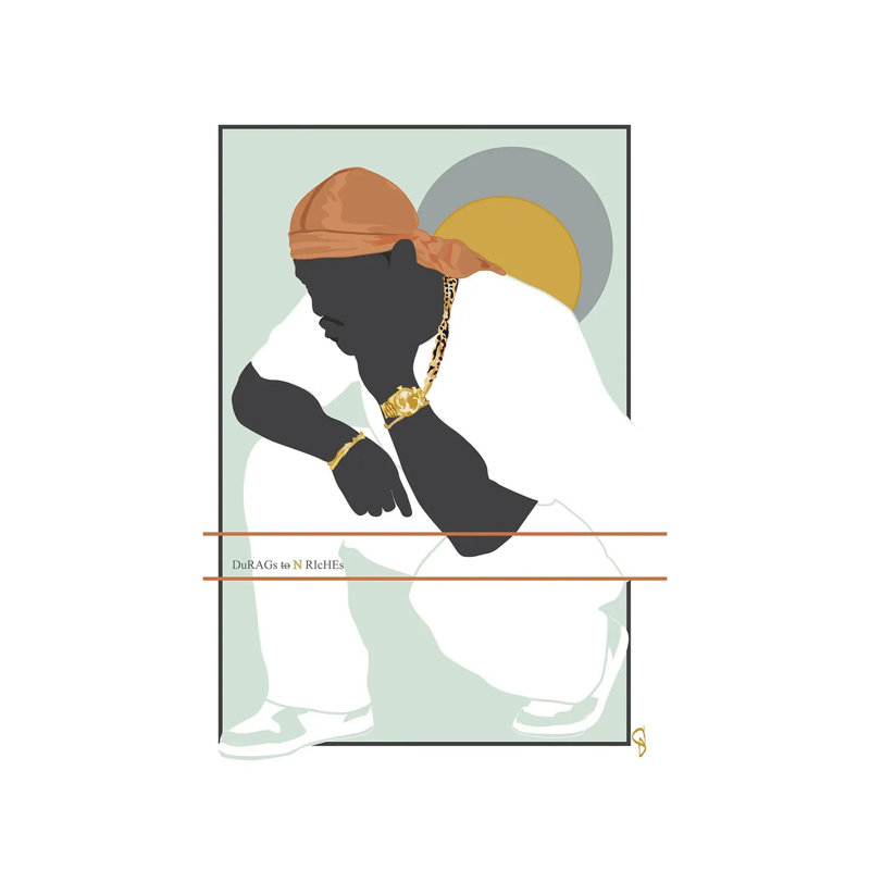 Durags N Riches - Ode To The Durag III by GNODpop - Painting on Canvas, Wrapped Canvas, 30.48 cm H x 45.72 cm W