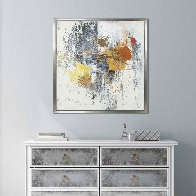 «Fiesto», reproduction d'art sur toile encadrée, H 31,5 po x l 31,5 po x P 2 po, Cadre flottant argent