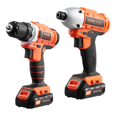 Tool Combo Kit, 12V Max Cordless 2-Tool Combo Kit, with 3/8 in Drill, 1/4 in Impact Driver, Compact Cordless Power Tool Combo Kit with 2.0 Ah Batteries, Screws, One Charger, and One Cloth Bag