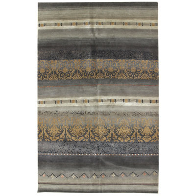 Tapis unique noir / brun 6 pi x 9 pi Arabesque Arabesque
