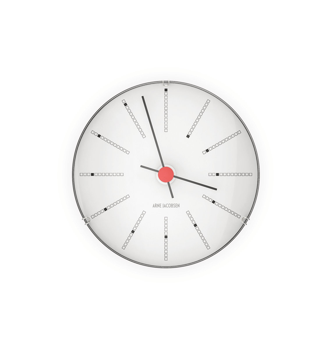 Bankers Metal Wall Clock, White/Black/Red, Extra Small