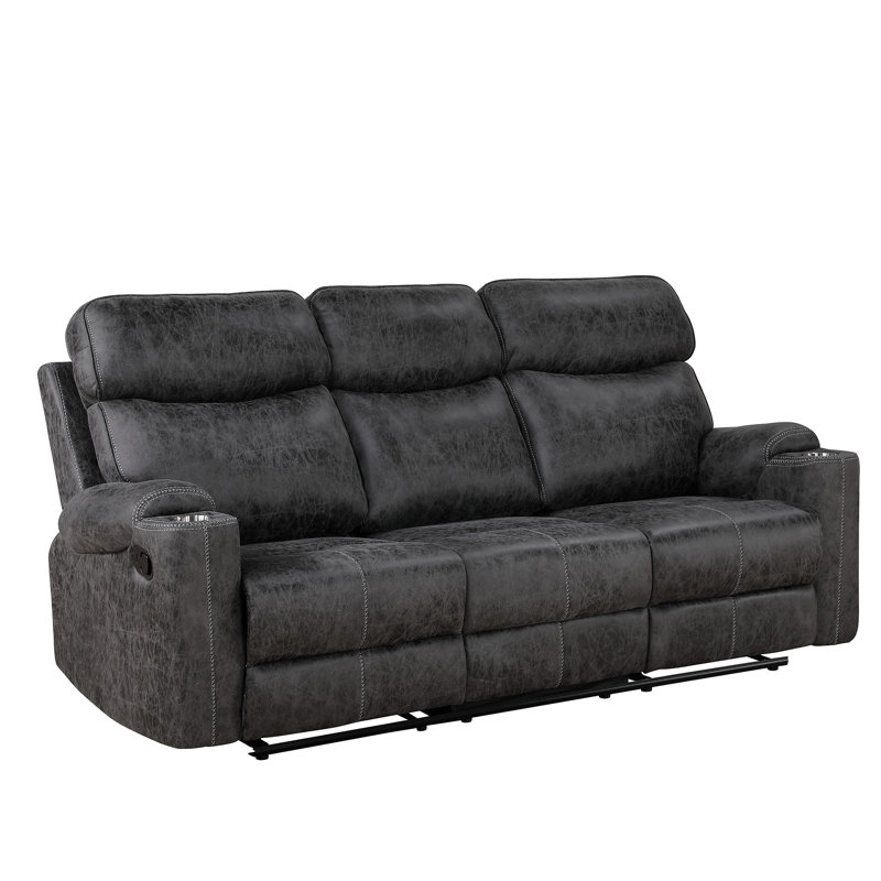 Canapé inclinable manuel en microfibre Hirah