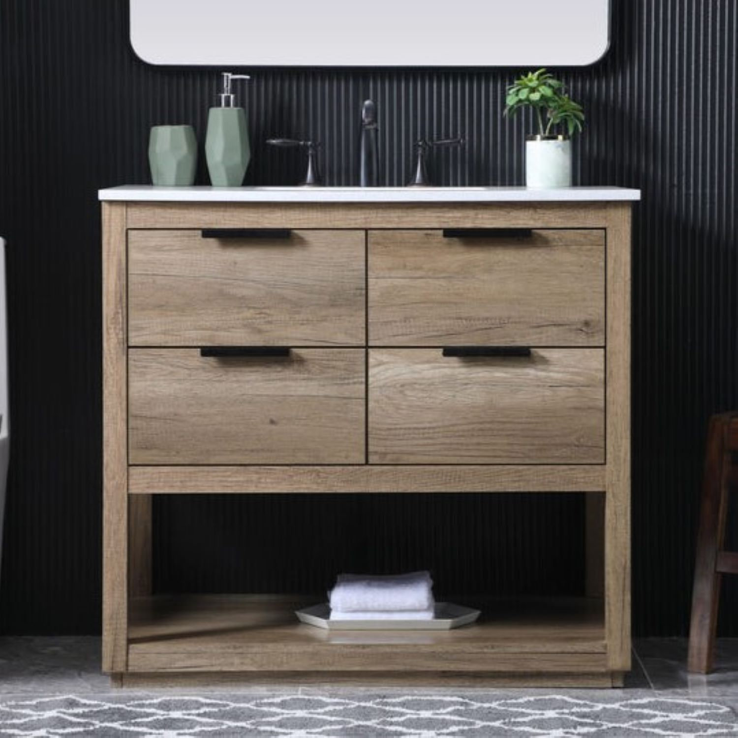 Felicity 36'' Single Bathroom Vanity, Natural Oak