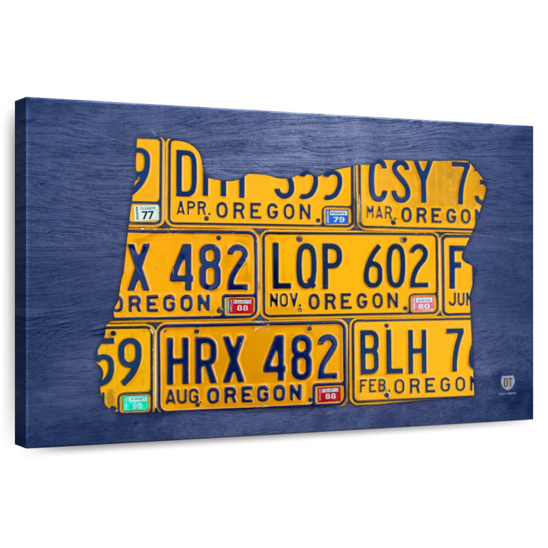 Carte de plaque minéralogique Aliaz, Oregon, H 8 po x l 12 po