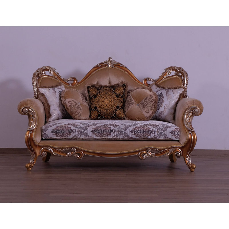 Tiziano Standard Sofa, Dark Merlot, Beige, Light Brown, 73"