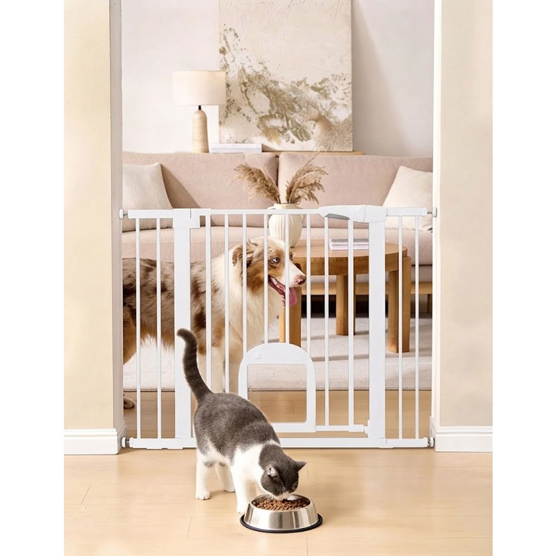 Adjustable Pet Gate with Cat Door