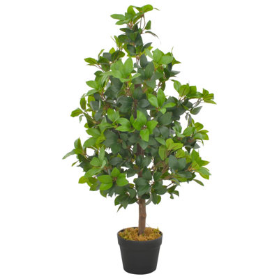 90cm Faux Laurel Tree in Wood Pot