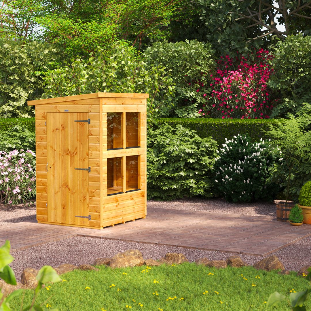 Powersheds 4 x 4ft Timber Tongue & Groove Pent Potting Shed